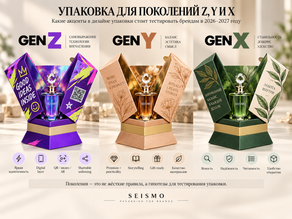 Упаковка для поколений Z, Y и X: разные потребительские акценты