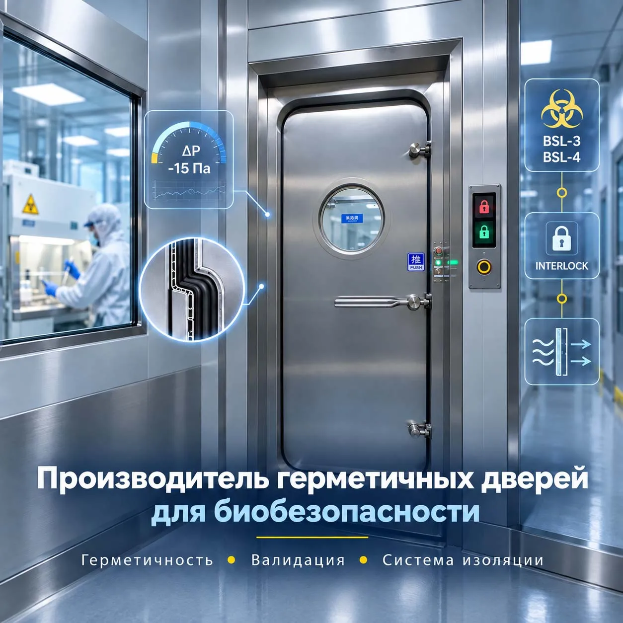 Производитель герметичных дверей для биобезопасности — надёжная защита лабораторий