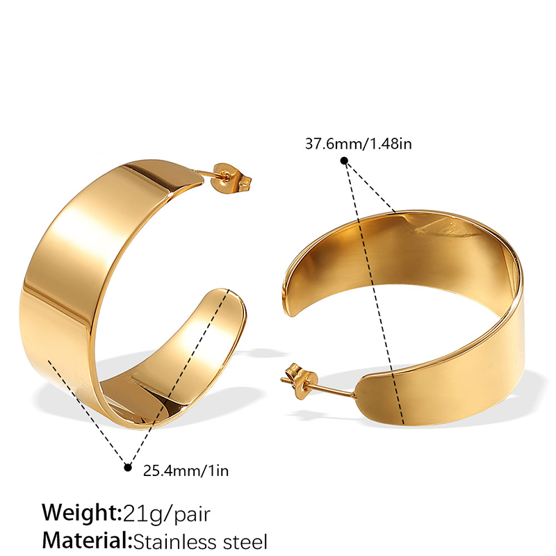 Серьги-кольца C-образные