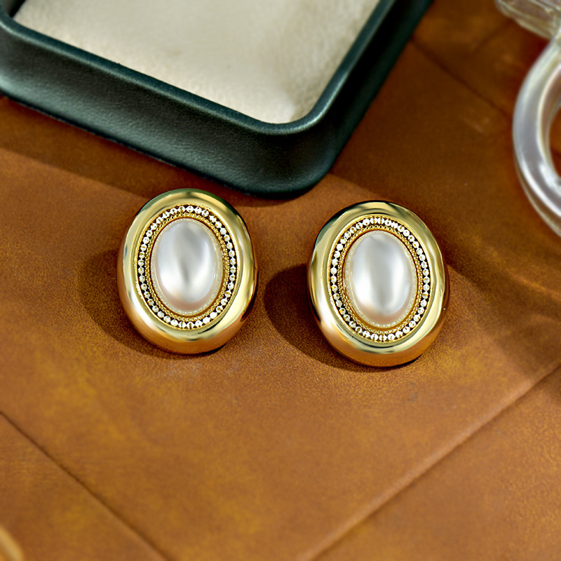 Серьги металлические с жемчугом