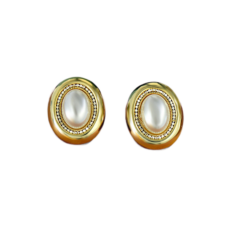Серьги металлические с жемчугом