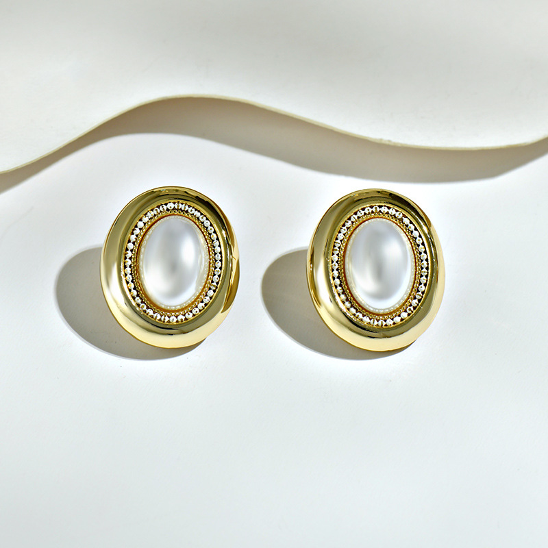 Серьги металлические с жемчугом