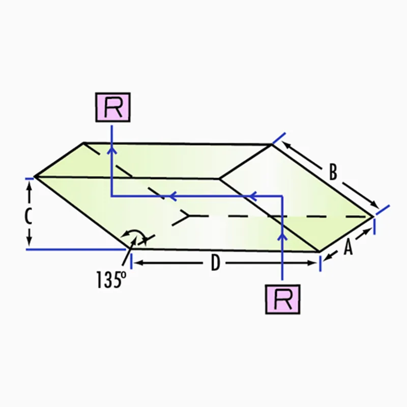 УФ ромбовидные призмы из плавленого кварца