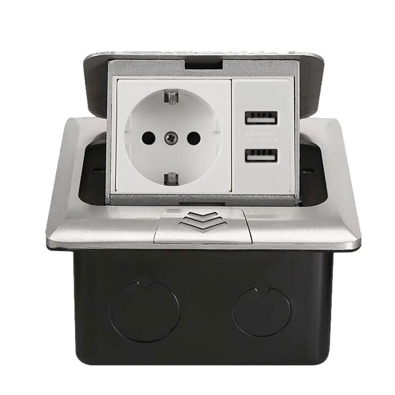 Встраиваемая напольная розетка J06 с USB-C (евростандарт)