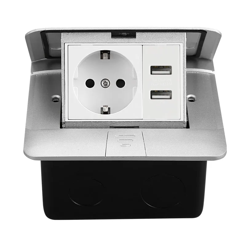 Встраиваемая тонкая напольная USB-розетка J05