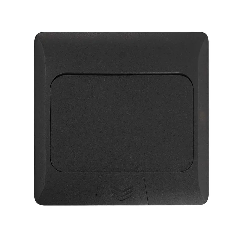 Выдвижной напольный блок на две силовые розетки, черный цвет
