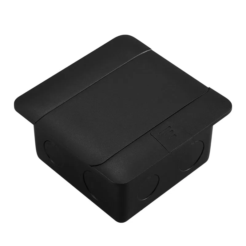 Высококачественная тонкая напольная силовая розетка с USB-портом, черный цвет