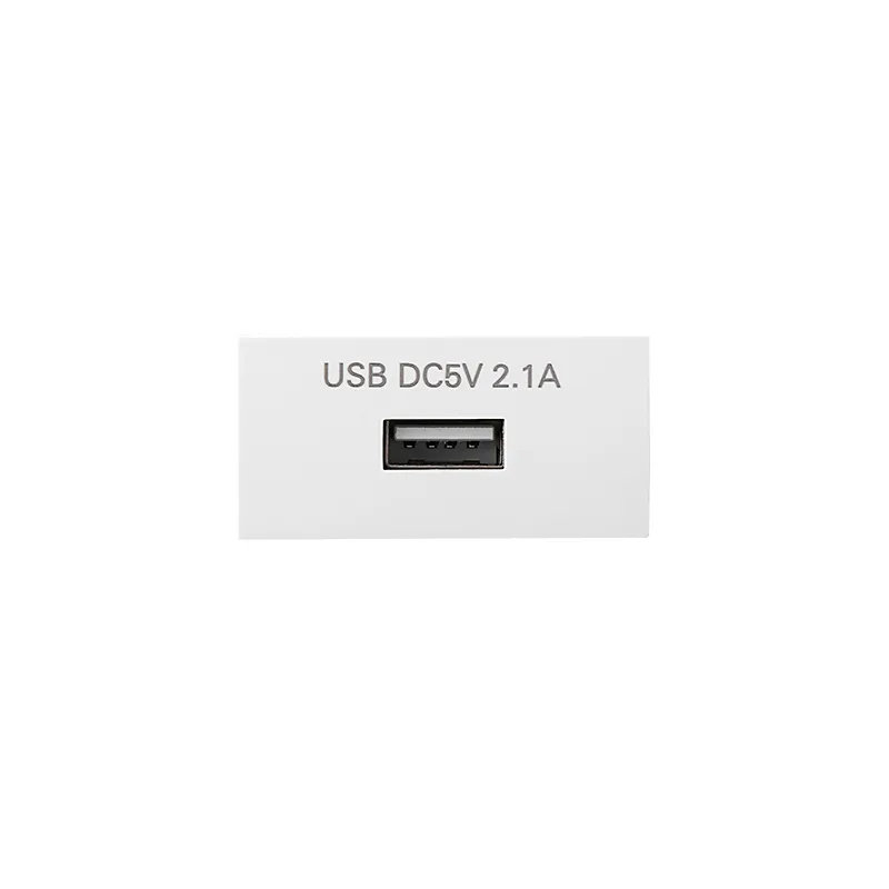 Модуль USB-розетки 10 Вт, 45×22,5 мм, в белом и черном исполнении