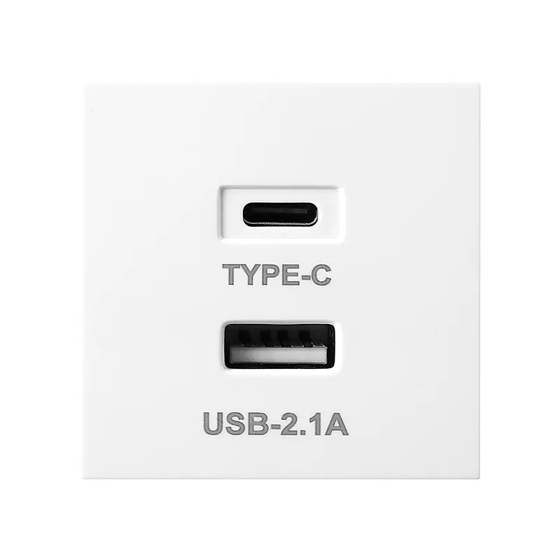 Модуль USB-розетки 10 Вт типа Type-C, размер 45×45 мм