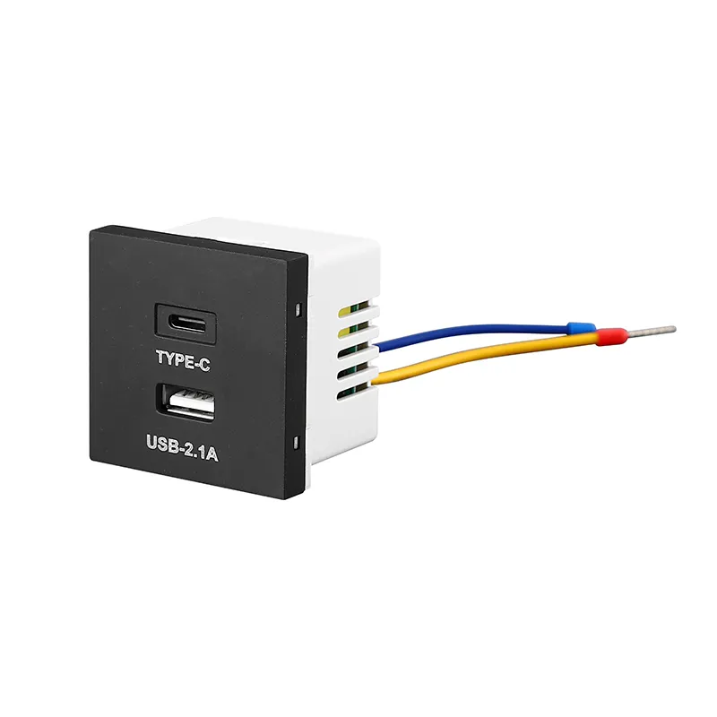 Модуль USB-розетки 10 Вт типа Type-C, размер 45×45 мм