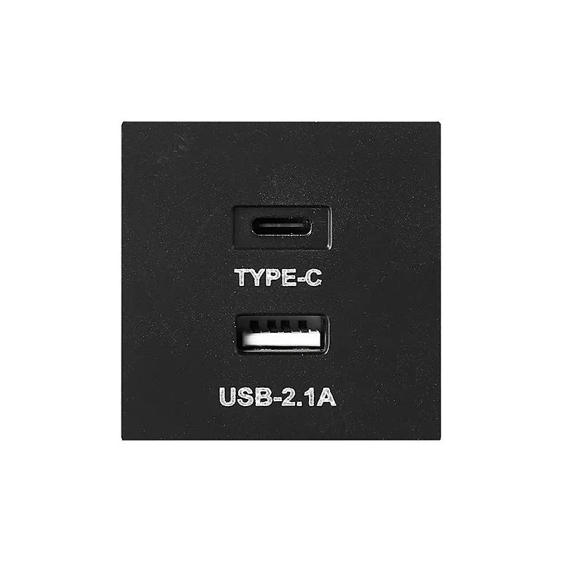 Модуль USB-розетки 10 Вт типа Type-C, размер 45×45 мм