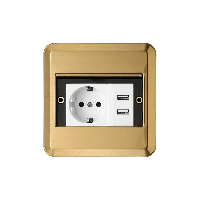 Откидная розетка питания с USB, встраиваемая в пол