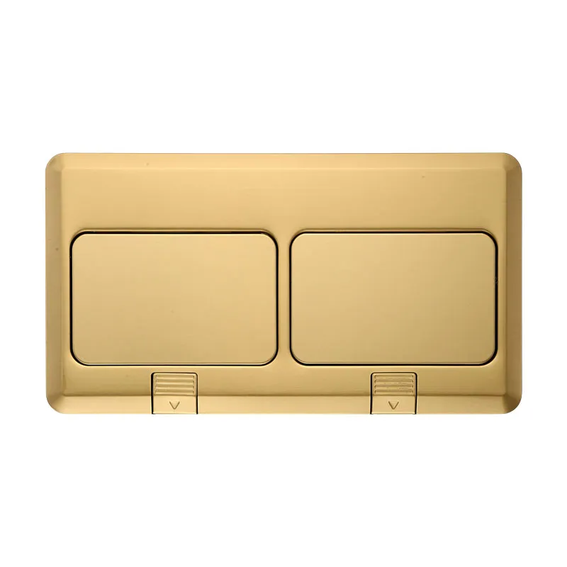 Пустой корпус встраиваемой напольной розетки из нержавеющей стали, золотистый цвет (евростандарт)