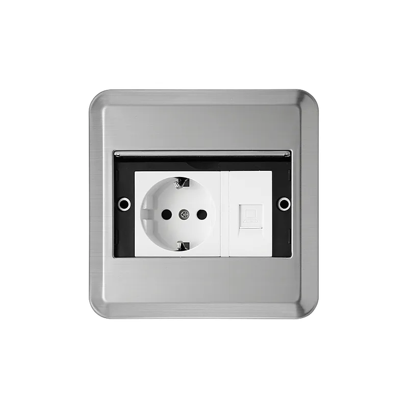 Флип-крышечная розетка питания с разъемом RJ45 для компьютера, встраиваемая напольная розетка