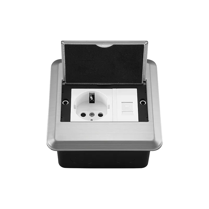 Флип-крышечная розетка питания с разъемом RJ45 для компьютера, встраиваемая напольная розетка