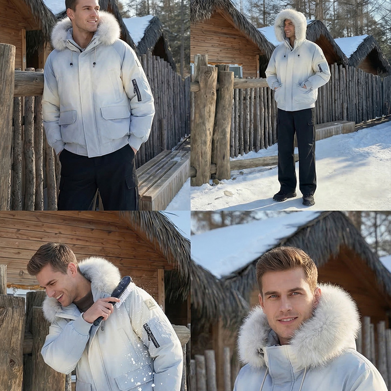 SCUBALY-MY269033 стёганая куртка-парка с капюшоном и большим меховым воротником