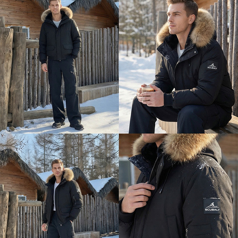 SCUBALY-MY269033 стёганая куртка-парка с капюшоном и большим меховым воротником