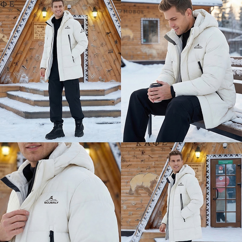 SCUBALY-YR268033 тёплый пуховик-пафф с капюшоном