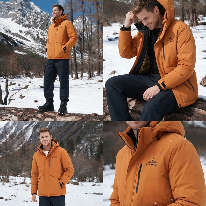 SCUBALY-YR268050 пуховик в рабочем стиле с капюшоном