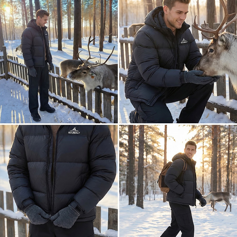 SCUBALY-YR268060 пуховик-пафф с капюшоном и контрастными вставками