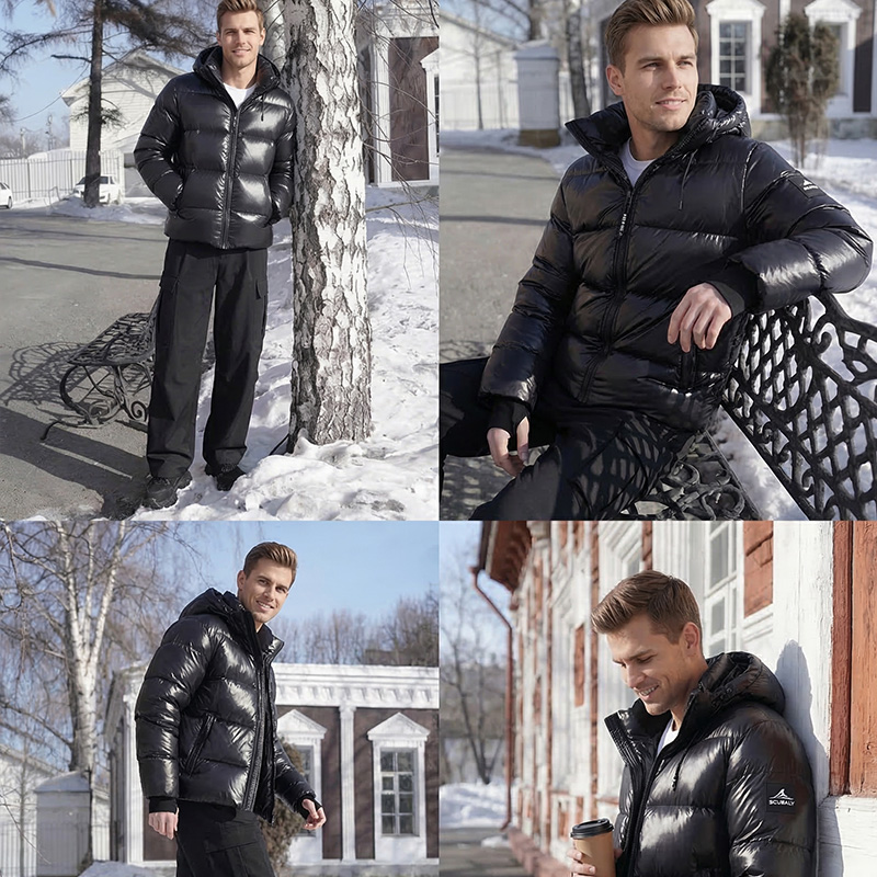 SCUBALY-YR268065 тёплый пуховик-пафф из гусиного пуха с капюшоном