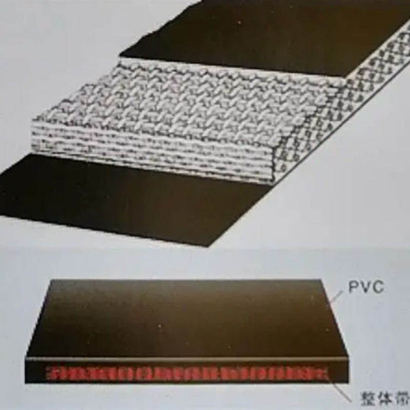 Цельнокроеная огнестойкая конвейерная лента с PVC и несущим сердечником