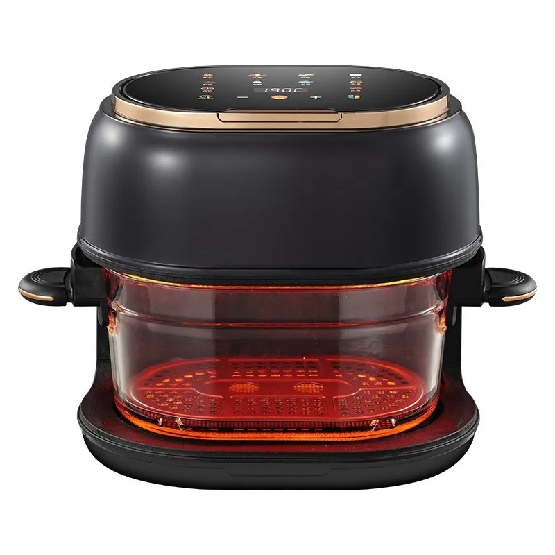 Современная интеллектуальная электрическая аэрофритюрница-духовка на 4 л, большая ёмкость, видимая через окно, многофункциональная, с гарантией 1 год, пластиковый корпус, домашняя, новая модель