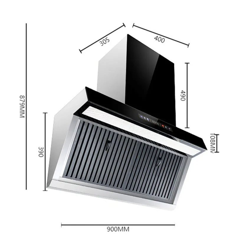 Прямые поставки с завода: боковая вытяжка! Мгновенное очищение от дыма 21 м³/мин, корпус из нержавеющей стали с отделением жира