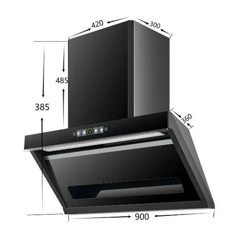 Боковая вытяжка 900H, интеллектуальное управление взмахом руки, большая мощность всасывания, сверхтихая, готовьте, не пачкая рук