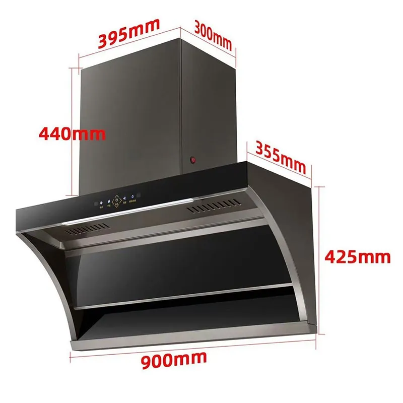 Вытяжка с верхним и боковым всасыванием, двигатель из чистой меди, мощное торнадо-всасывание и быстрый отвод, синхронная работа для улавливания дыма по всей зоне, чистая кухня без дыма