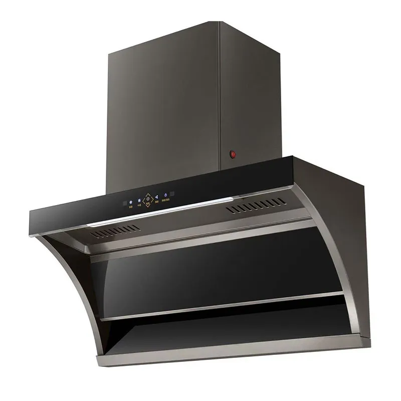 Вытяжка с верхним и боковым всасыванием, двигатель из чистой меди, мощное торнадо-всасывание и быстрый отвод, синхронная работа для улавливания дыма по всей зоне, чистая кухня без дыма
