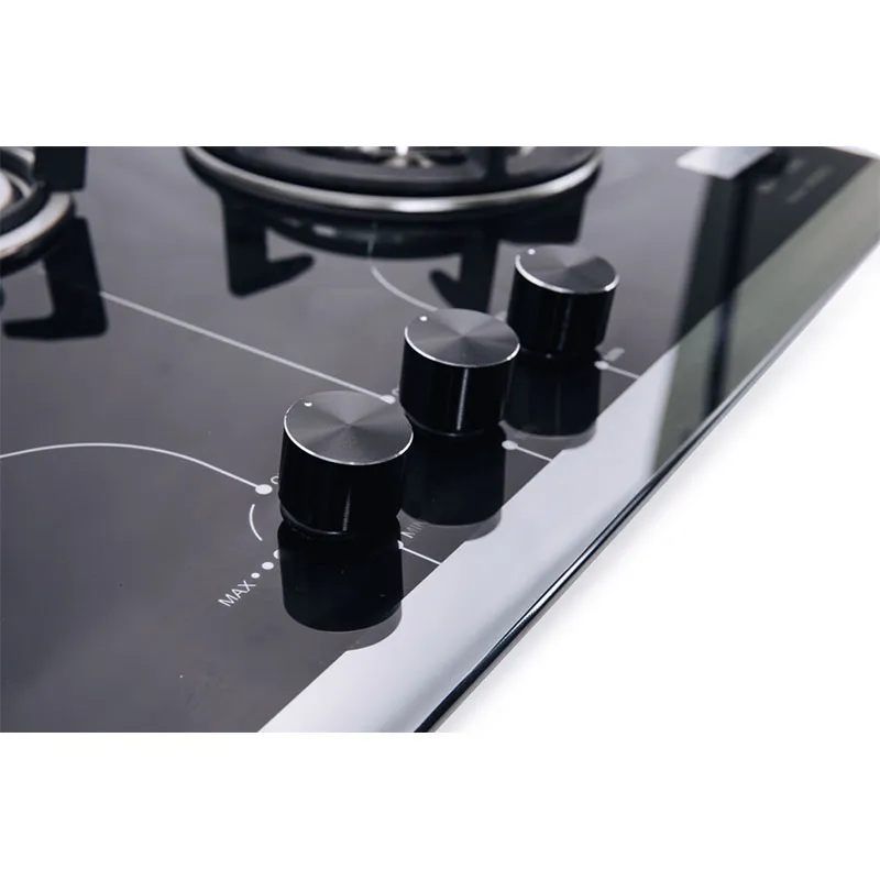 Кухонный электроприбор: встраиваемая газовая плита с закалённым стеклом панели, 3 конфорки