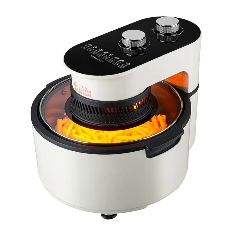 Интеллектуальная домашняя аэрофритюрница из пластика на 220 В, большой ёмкости, электрическая, безмасляная, с сенсорным управлением, для выпечки на кухне, на улице, в гараже