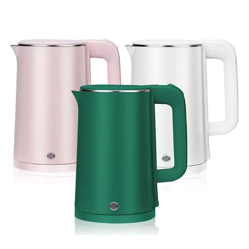 Электрический чайник мощностью 2000 Вт на 2 л, высококачественный, внутренняя часть из нержавеющей стали, без бисфенола-А, со светодиодной подсветкой и поворотным основанием на 360 градусов