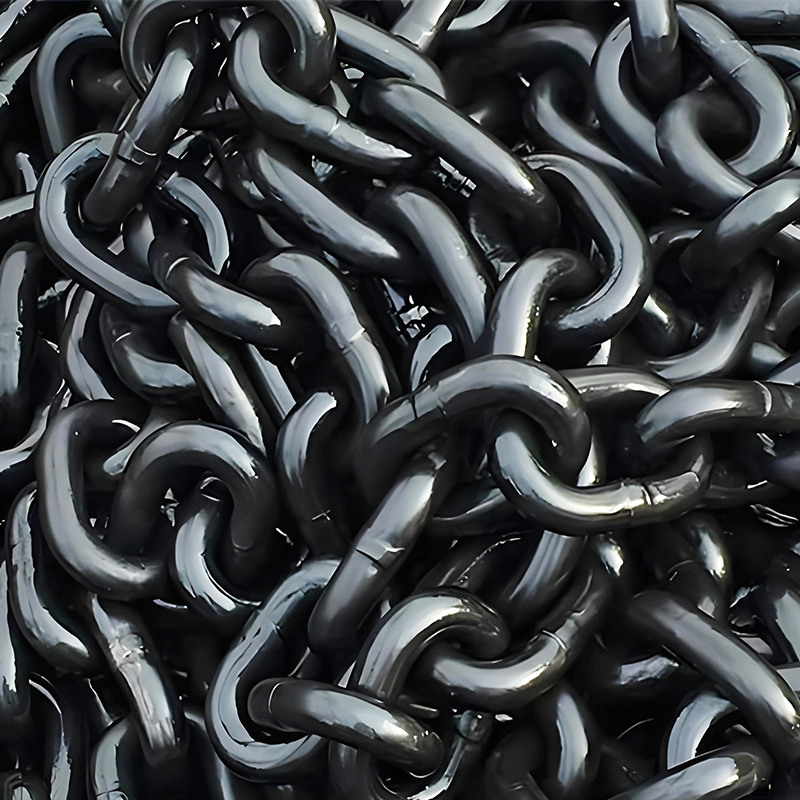 Якорная цепь с черным лакокрасочным покрытием без распорков