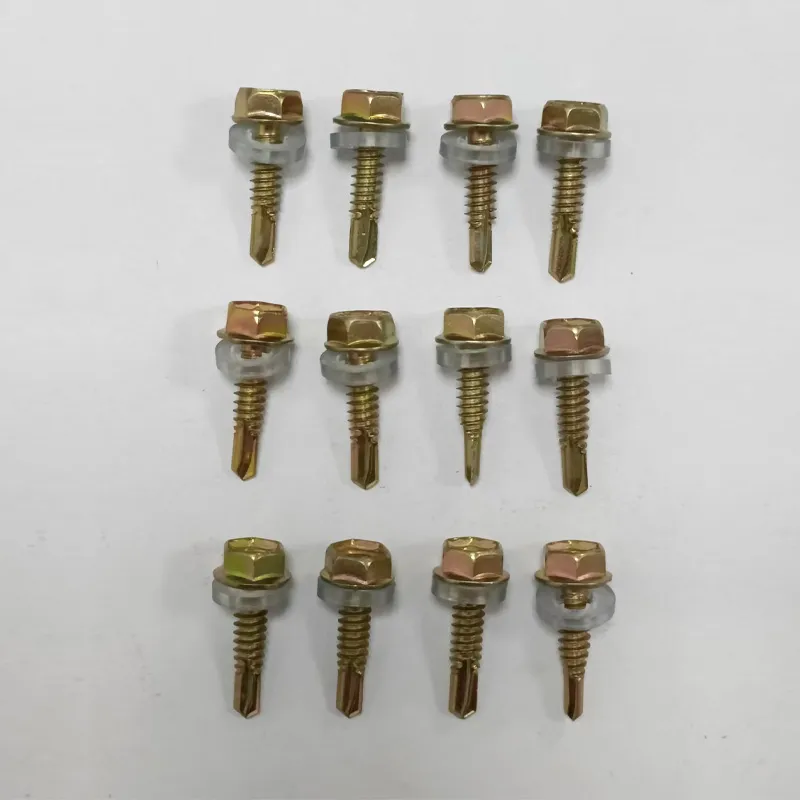 Саморез с шестигранной головкой, фланцем и сверлом