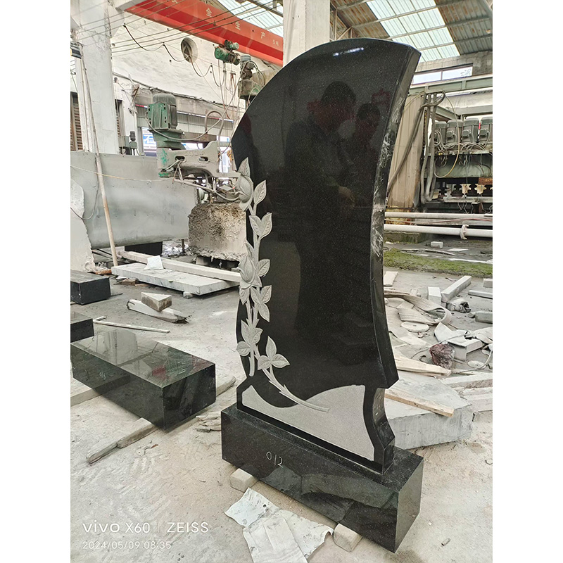 Custom granite monument in the shape of a swan