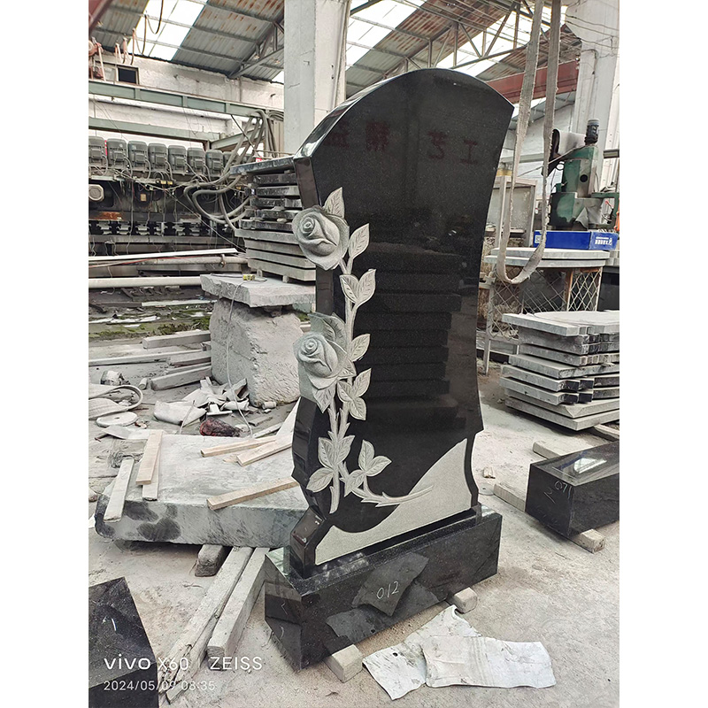 Custom granite monument in the shape of a swan