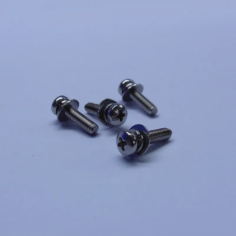 Винты с полукруглой головкой и крестообразным шлицем в сборе с плоской шайбой