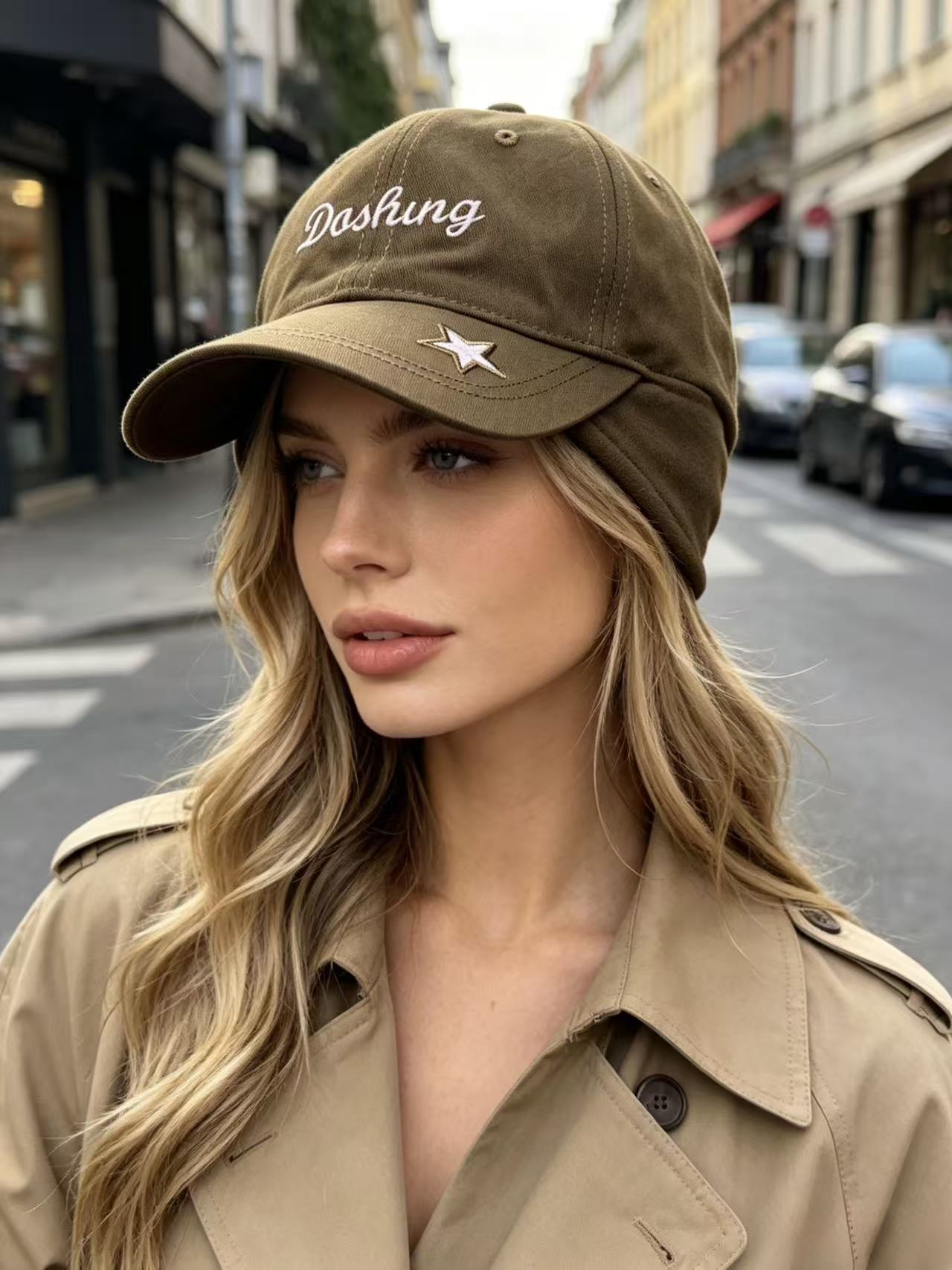 Винтажная кепка dad hat из промытого хлопка с вышивкой Dashing и звездой, низкая кромка, возможно нанесение логотипа