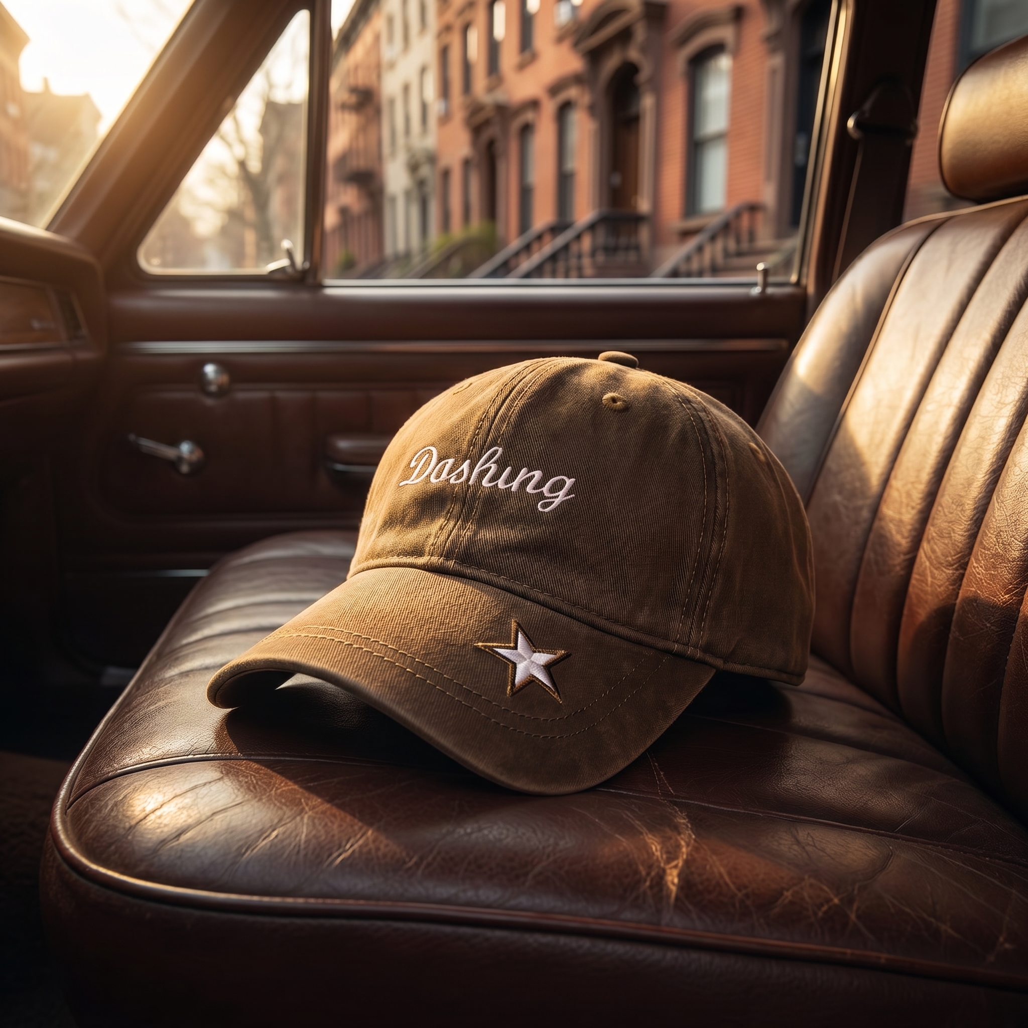 Винтажная кепка dad hat из промытого хлопка с вышивкой Dashing и звездой, низкая кромка, возможно нанесение логотипа