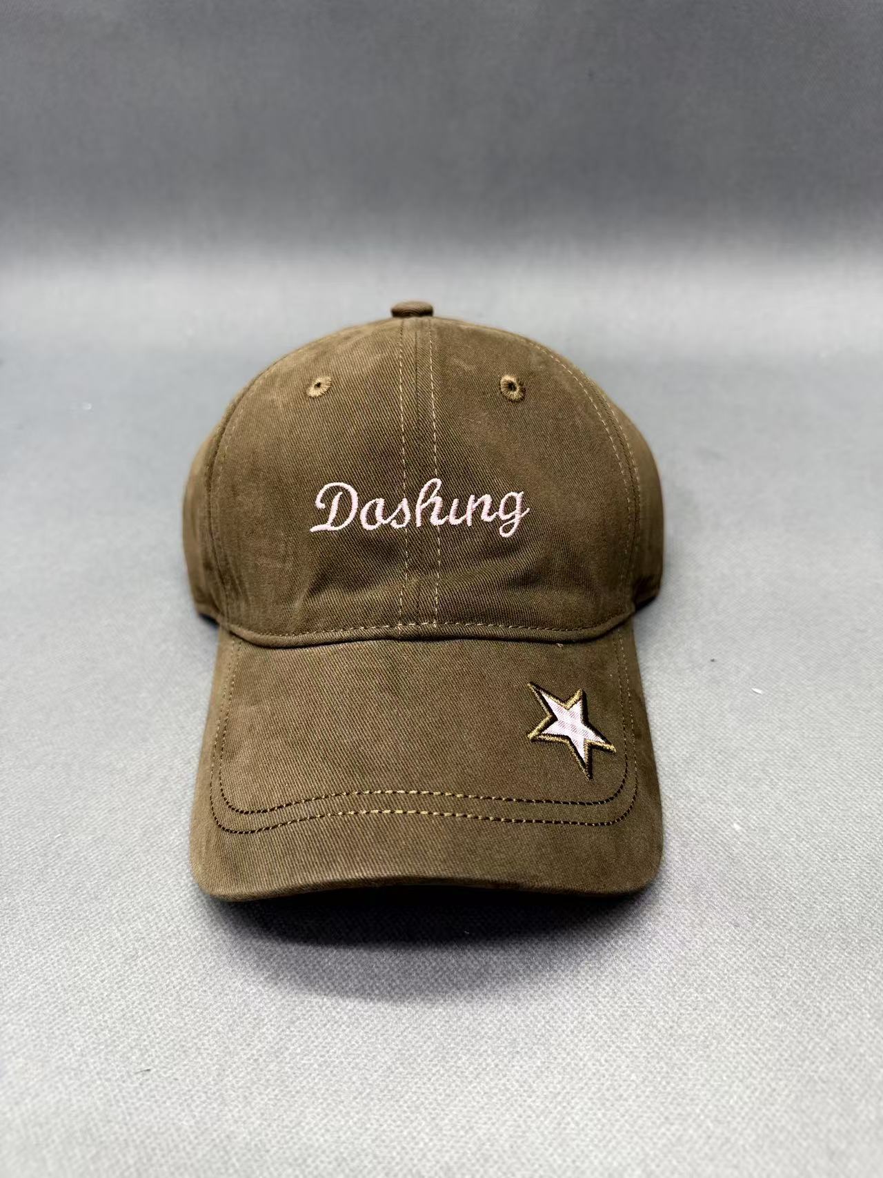 Винтажная кепка dad hat из промытого хлопка с вышивкой Dashing и звездой, низкая кромка, возможно нанесение логотипа