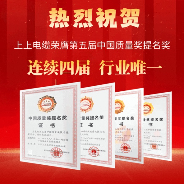 Компания “Shang Shang Cable” вновь получила номинацию на премию “За качество в Китае”.