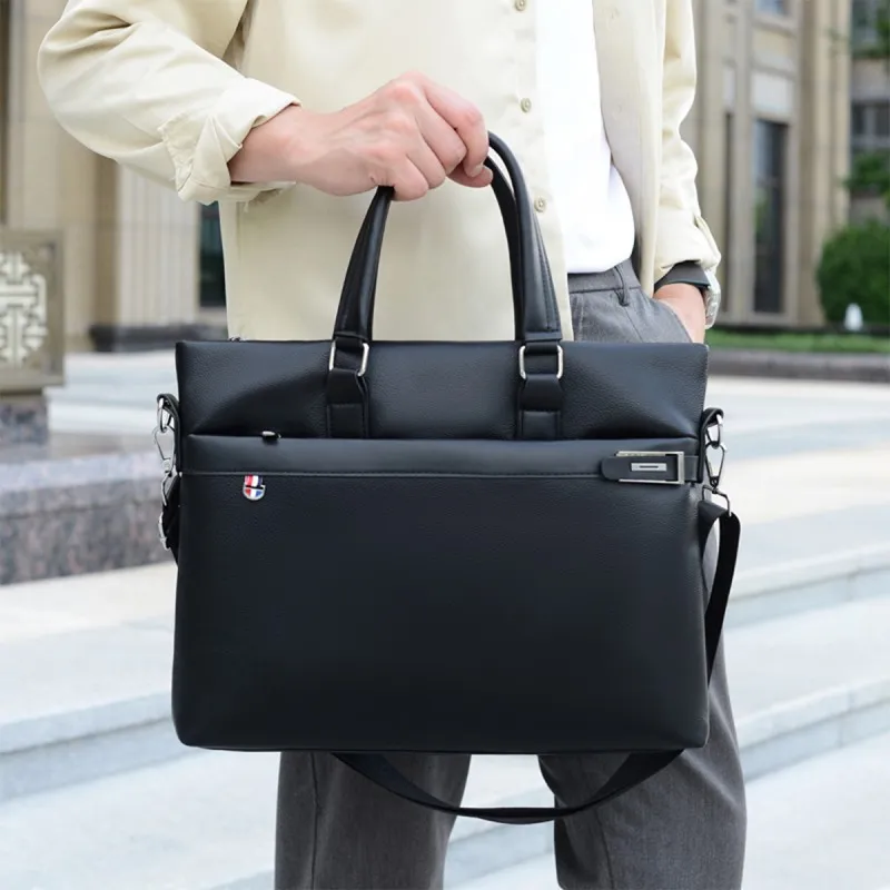 GOSHEN & 9903 Кожаный портфель ноутбук с косой перевязкой портфель