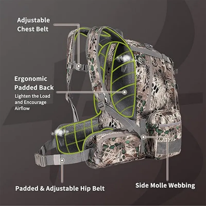 Завод Godspeed для наружной тактической охоты рюкзак сжатый склад 800D антифрикционная ткань грудная клетка двойная система регулировки камуфляж зеленый / серый оптом