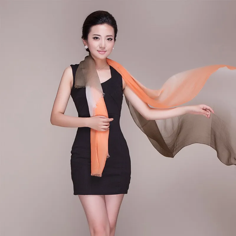 Женская шаль — водорастворимая, женская, кашемировая, однотонная, многофункциональная, осенне-зимняя, утепленная, модная, универсальная, облегченная, градиентная