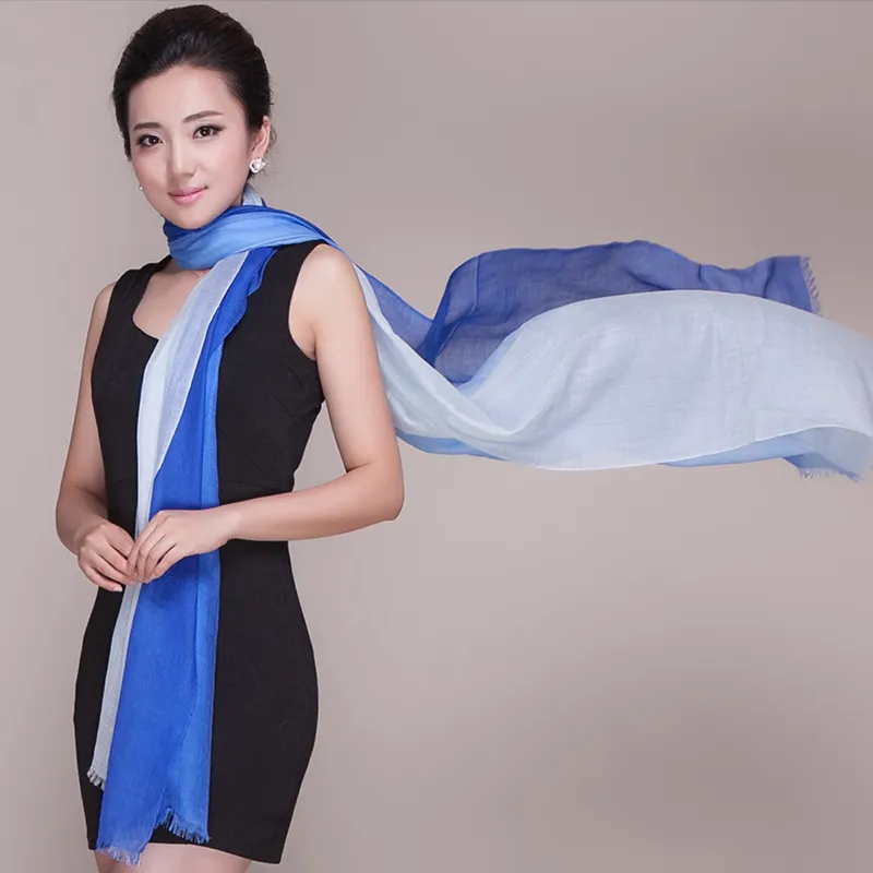 Женская шаль — водорастворимая, женская, кашемировая, однотонная, многофункциональная, осенне-зимняя, утепленная, модная, универсальная, облегченная, градиентная
