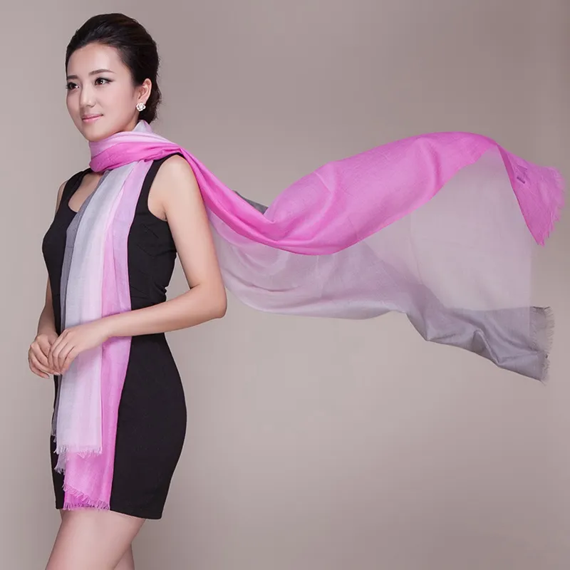 Женская шаль — водорастворимая, женская, кашемировая, однотонная, многофункциональная, осенне-зимняя, утепленная, модная, универсальная, облегченная, градиентная