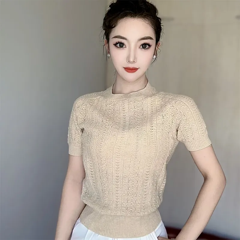 Женский кашемировый свитер — 100% кашемир, короткий рукав, пуловер, трикотаж, свитер 24018