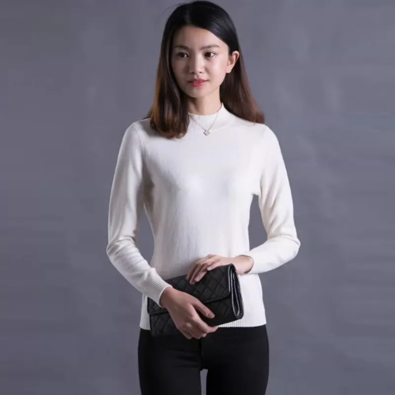 Женский кашемировый свитер — полувысокий воротник, джемпер, трикотаж, пуловер 11684